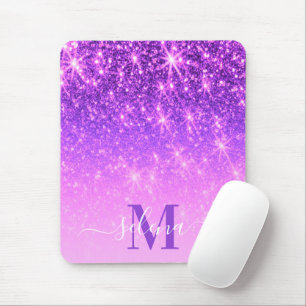 Violet Purple Glitter Mouse Pad