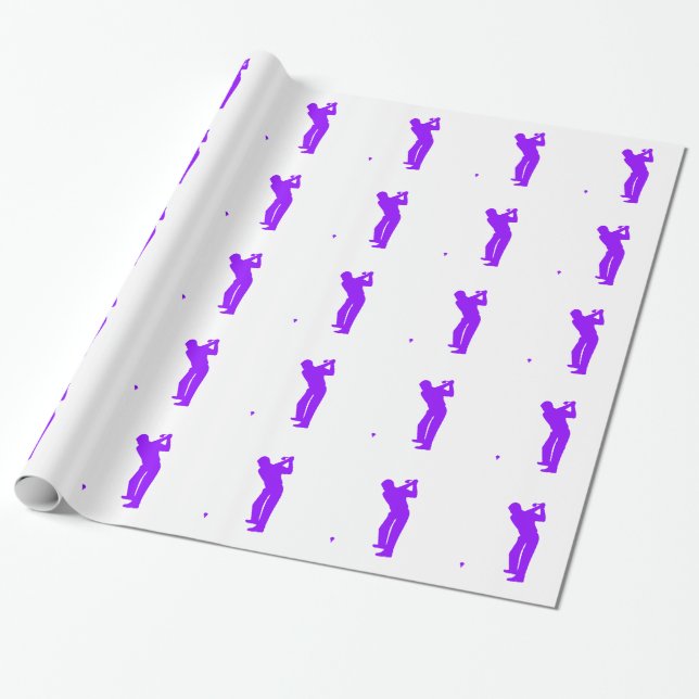 Violet Purple Golf Wrapping Paper (Unrolled)