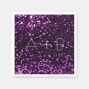 Violet Purple Grape Plum Sequin Sparkly Glitter Napkin