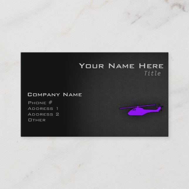 Violet Purple Helicopter Business Card (Front)