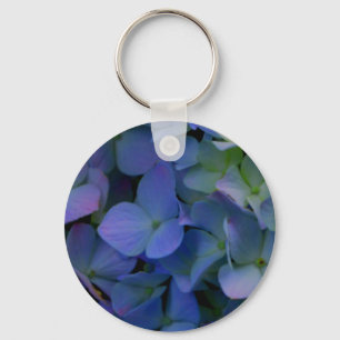 Violet purple hydrangeas key ring