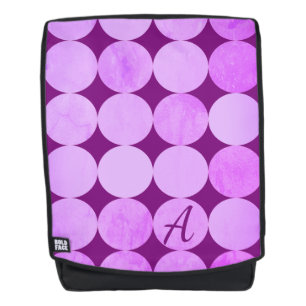 Violet, Purple Magenta & Pink Circles Monogram Backpack
