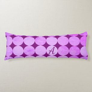 Violet, Purple Magenta & Pink Circles Monogram Body Cushion