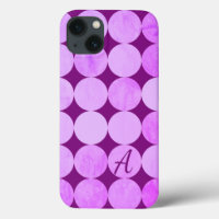 Violet, Purple Magenta & Pink Circles Monogram