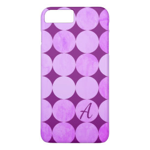 Violet, Purple Magenta & Pink Circles Monogram Case-Mate iPhone Case