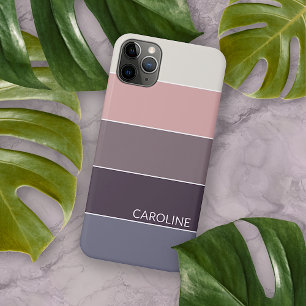 Violet Purple Mauve Taupe Peach Pink Stripes Art Case-Mate iPhone Case