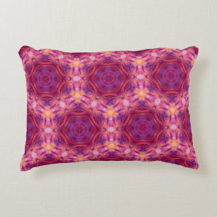 violet, purple, orange and blue watercolor kaleido decorative cushion