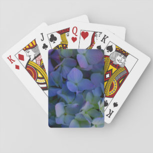 Violet purple pink blue hydrangeas flower floral playing cards