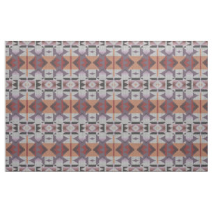 Violet Purple Pink Orange Red Grey Ethnic Look Fabric