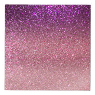Violet Purple Pink Triple Glitter Ombre Gradient Faux Canvas Print
