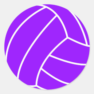 Violet Purple Volleyball Classic Round Sticker