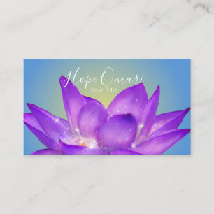 Violet Purple Watercolor Lotus Flower Business Card