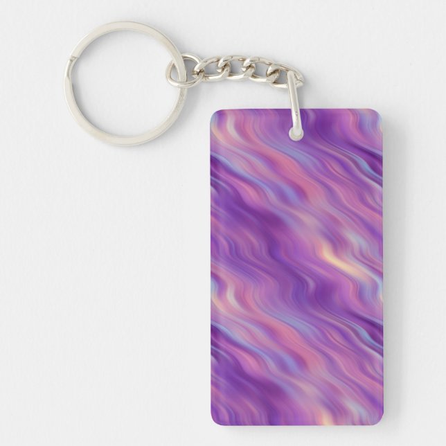 Violet Purple Wavy Texture Key Ring (Front)