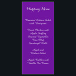 Violet Purple Wedding Menu<br><div class="desc">Violet purple and white wedding menu. Choose the "customise it" option to reposition text or change the font style,  size or colour.</div>
