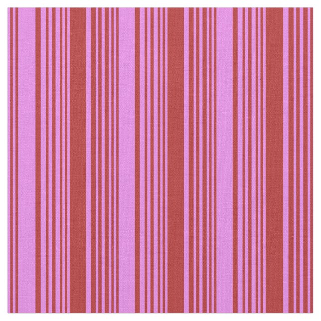 Violet & Red Coloured Striped/Lined Pattern Fabric (Close Up)