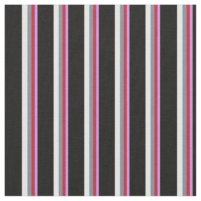 Violet, Red, Light Slate Grey, White & Black Fabric (Close Up)