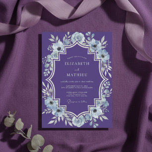 Violet Regal Winter Wedding Invitation