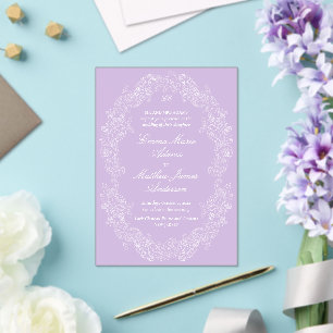Violet Regency Victorian Antique Classic Wedding Acrylic Invitations