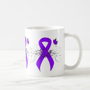 Violet Ribbon Butterfly, Hodgkin's lymphoma Coffee Mug