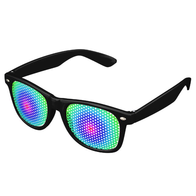 Violet Robot Eyes Retro Sunglasses (Angled)