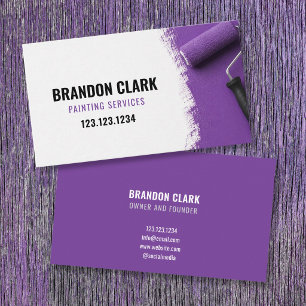 Violet Roller Corner Accent Painting Services Business Card