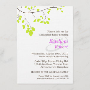 Violet Romance Rehearsal Dinner Invitation