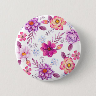 Violet rose 6 cm round badge