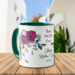 Violet Rose Bouquet Best Mum Mother's Day Mug