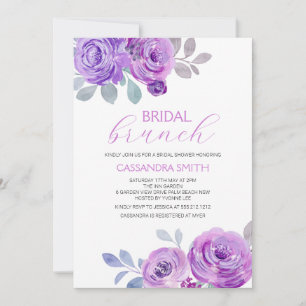Violet Rose Bridal Brunch Shower  Invitation