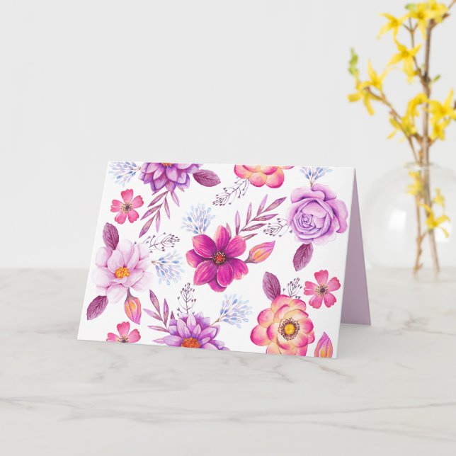 Violet rose card (Yellow Flower)