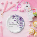 Violet Rose Greenery Floral Birthday