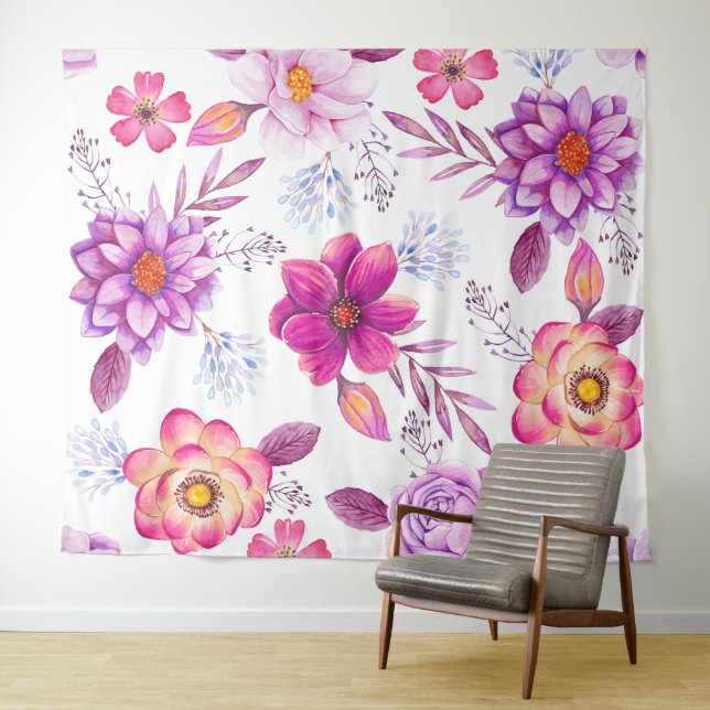 Violet rose tapestry (In Situ (Horizontal))
