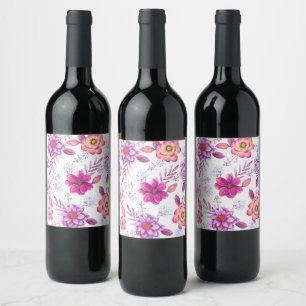 Violet rose wine label