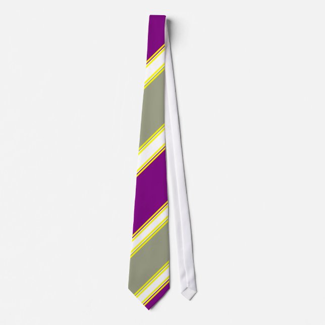 Violet Sage and Buttercup University Stripe Tie (Front)