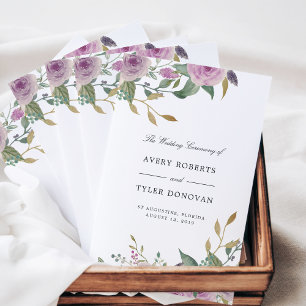 Violet & Sage Folded Wedding Program