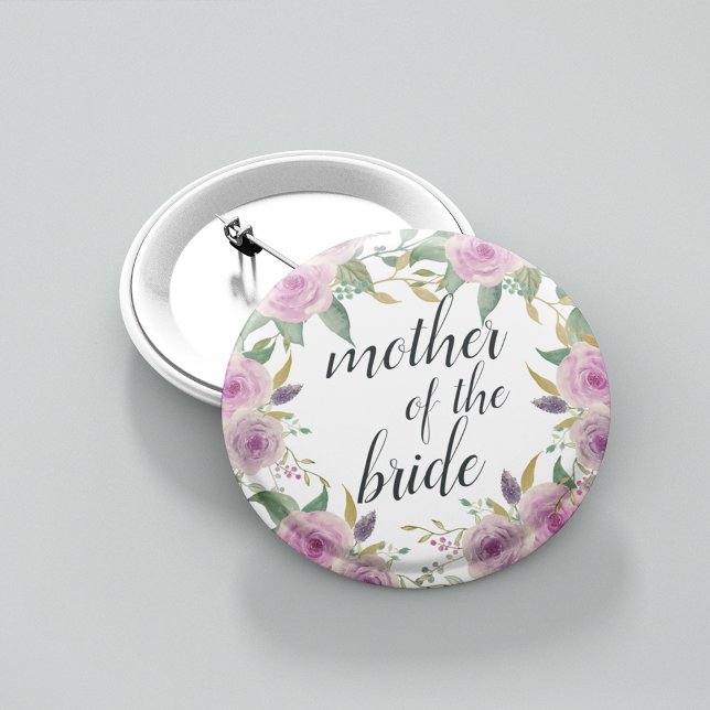 Violet & Sage Mother of the Bride 6 Cm Round Badge (Creator Uploaded)