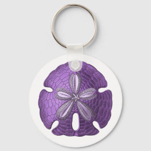 Violet Sand Dollar Key Ring