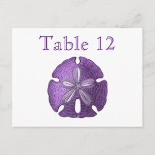 Violet Sand Dollar Reception Table Numbers Postcard
