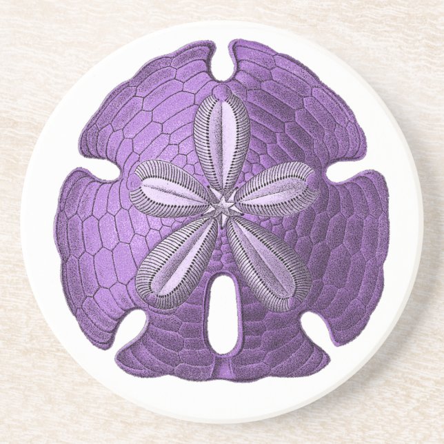 Violet Sand Dollar Stone Coaster (Front)