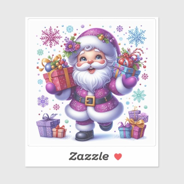 Violet Santa With Gifts for Christmas (Sheet)