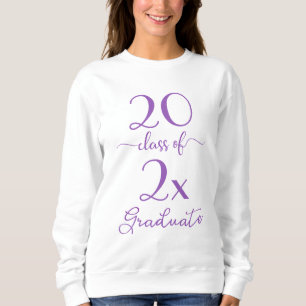 Violet Script Class Of Year Graduate Sweatshirt