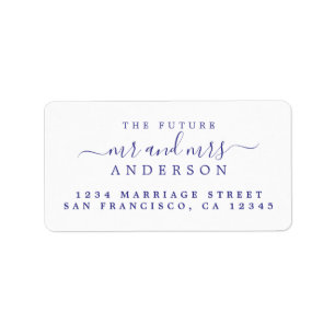 Violet Script Future Mr Mrs Return Address Label