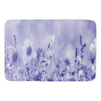 Violet Shaded Wild Flowers Bath Mat