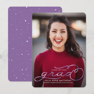 Violet Shine Photo Graduation Announcement