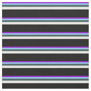 Violet, Sky Blue, Slate Grey, Mint Cream & Black Fabric