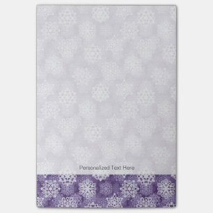 Violet Snowflakes Pattern Post-it Notes