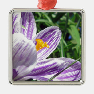 Violet Spring Crocus Metal Tree Decoration