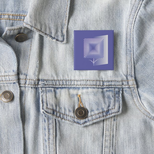 Violet square flower 15 cm square badge (In Situ)