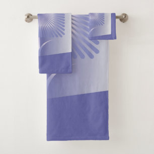Violet square flower bath towel set