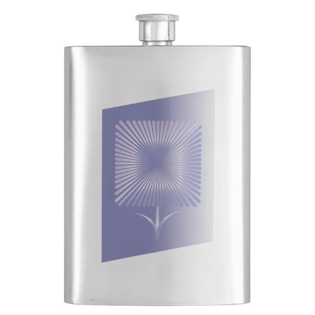 Violet square flower hip flask (Front)